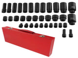 35PCS 1/2" Deep Impact Socket Set Drive 6 Point Metric Garage Tool 8 - 32mm 91694417