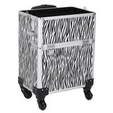 ZNTS 3 in 1 Aluminum Cosmetic Makeup Case Tattoo Box White Zebra Print 25171058