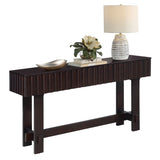 52 inch Sofa Table with Storage Drawers, Mid Century Farmhouse Fluted Console Table with Solid Wood W1202P227362