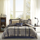 Twin Plaid Comforter Set with Bed Sheets B03595826