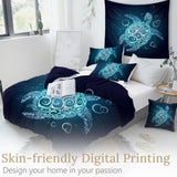 Turtle Queen Bedding Set for Boys Girls 3 Piece Beach Theme Duvet Cover Teal Turquoise Sea Turtle 20254041