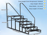 6 Step Ladder with Handrail, Swimming Pool Ladder Above Ground, 660 lb Load Capacity RV Steps with 11737246