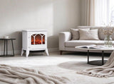 White Modern Electric Fireplace, Freestanding Heater with Realistic LED Flame & 750W/1500W Dual Heat 51314517
