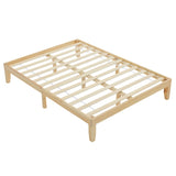 Basic bed frame solid wood color Queen 206*151*30.5cm wooden bed 34235750