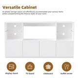 ON-TREND High Gloss TV Stand with LED Lights, Modern Sideboard with Large Storage Cabinet, Media N721P192849K