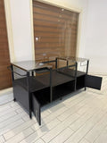 Outdoor Grill Table for Big Green Egg Style BBQ, Metal Grill Cart with Storage Box, Compatible with W3190P305792