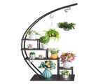 5 Layers Semicircle Iron Wood Suitable For Garden Balcony Patio Lawn Home Decoration Plant Stand 56044277