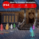 7-Color Solar Christmas Tree Stake Lights , Lifelike Fiber Optic Cedar Design with Star, 58295265