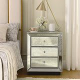 W 22"X D 16 ' X 26.8" Flash silver mirror three drawer cabinet W1005P144029