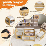 3-in-1 Kids Study Table & Chairs Set - Multi-Functional Activity Table with Detachable Blackboard W2700P311797