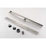 ZNTS 30 Inches Linear Shower Drain with Removable Quadrato Pattern Grate, 304 Stainless Shower Drain W928P199549