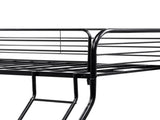 Heavy Duty Twin-Over-Full Metal Bunk Bed, Easy Assembly with Enhanced Upper-Level Guardrail, Black 87935632