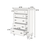 ZNTS Luxury Classic Antique Silver / Champagne Finish 1pc Chest of Drawers Storage Space Bedroom B011P211032