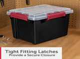 (3 pack) 5 Gallon WaterProof Plastic Storage Bin with Lid, Gasket Seal and Durable Latches, Black 38932311