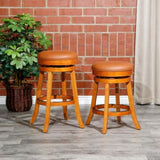 30" Bar Stool, Natural Finish, Saddle Leather Seat B04660651