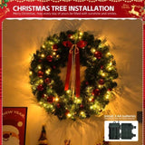 24in Pre-lit Battery Powered Christmas Wreath, Lighted Artificial Xmas Wreath with 50 Warm Lights 43039127