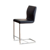 ZNTS Modern Elegance Black Color Leatherette 2pcs Counter Height Dining Chairs Chrome Metal Legs Dining B011P178973