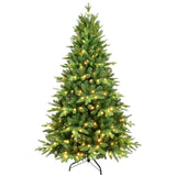 ZNTS 6FT PE And PVC Christmas Tree with Lights, Unique Christmas Tree Prelit with 1228 Branch Tips, 350 W1773P199080