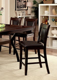 ZNTS Contemporary Set of 2 Counter Height Chairs Dark Cherry And Espresso Solid wood Chair Padded B01182195