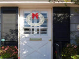 24 in Pre-Lit Iridescent Christmas Wreath with 110 Warm White LED Lights, Red Bow and 05296603