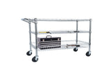Heavy Duty Rolling Utility Cart,3 Tier Rolling Carts with Wheels,with Handle Bar & Shelf 02125237