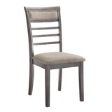 Beautiful Gray Finish 5pc Dining Set Table and 4 Side Chairs Set Fabric Upholstery Wooden Furniture B011P170909