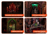 3d wooden puzzle for adults Dark Family book nook with lights model kit dollhouse DIY miniature 64462605