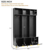 ON-TREND Modern Large Storage Hall Tree with Bench, Multi-functional Storage Bench with High Gloss N721P180460B