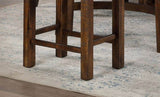Set of 2pcs Counter Height Stools Dining Room Furniture Rustic Oak / Beige Fabric Cushion w/ Welt B011111840