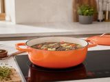 Stainless Steel Handle 5QT Round Enameled Pot Orange Gradient 80490768