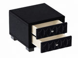 Elegant Velvet Nightstand with 2 Drawers and Crystal Handle, Storage Bedside Table with 94999948