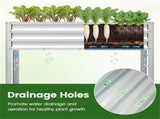 44" Elevated Raised Garden Bed with Drainage Holes, 32" Ergonomic Height Metal Planter - Silver 72247429