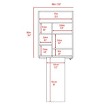 Vatta Wall Foldable Table, Seven Interior Shelves, Extending Table -White B20091998