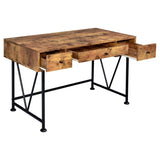Antique Nutmeg and Black 3-drawer Writing Desk B062P153666