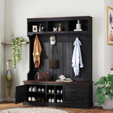 Storage Cabinet Hall Tree Entryway Bench with Coat Rack 37653115