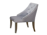 Set of 2 Flannelette Upholstered Dining Side Chair in Silver and Light Gray B016P156209