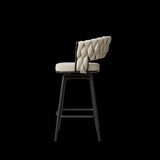 360&degSwivel Bar Chairs set of 2, equipped with soft cushioned backrest counter stool, metal leg W1727P234203