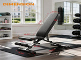 Foldable Adjustable Dumbbell Bench with 2 Resistance Bands - Multi-Purpose Home Gym Equipment for 91533830