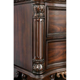 Genuine Marble Top Nightstand with 2 Drawers, Brown Cherry B016P251479