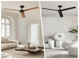 52 inch Modern Ceiling Fan with Lights,Remote Control, 3 Plywood Blades,6-Speed,Dimmable, Noiseless 64182161