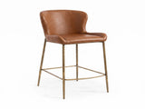 26 in. Counter Stool - Brown Upholstered Seat, Gold Metal Frame, 1PC B2751P610245