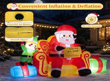 7.2 FT Inflatable Christmas Sitting Santa on Sofa with Elf & Gift Boxes, Built-in LED Lights Blow Up 20780674