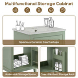 20 Inch Modern Small Bathroom Vanity Cabinet With Ceramic Basin- 20*14.5*33.3 Inches,Ample N729P170386F
