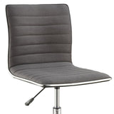 ZNTS Grey and Chrome Armless Office Chair with Casters B062P153799