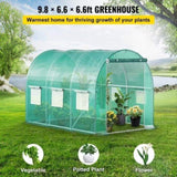 9.8x6.6x6.6ft Walk-in Tunnel Greenhouse, Portable Plant Shelter with Galvanized Steel Frame, 26120928