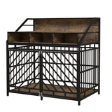 ZNTS 43.3 inch Dog Crate Furniture for Large Dogs,Wooden Dog Crate Divider,Double Door Dog Kennel 88510541