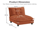 73 Armless Sofa Chenille- Orange W714P448404