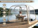 77FT Clear Pop Up Sports Tent, Waterproof Windproof PVC Tent for 2-4 People, Transparent Outdoor 00714887