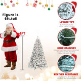 4FT Flocked Christmas Tree with 150 UL Lights and 21 Natural Pine Cones Snowy PVC Tips, 366 Tips, T3637P339737