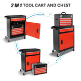 ZNTS Tool Chest, 5-Drawer Rolling Tool Storage Cabinet with Detachable Top Tool Box, Liner, Universal W1239P176621